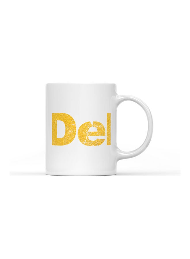 LOUD UNIVERSE Del Keyboard Printed Coffee Mug White/Yellow  - Image 1