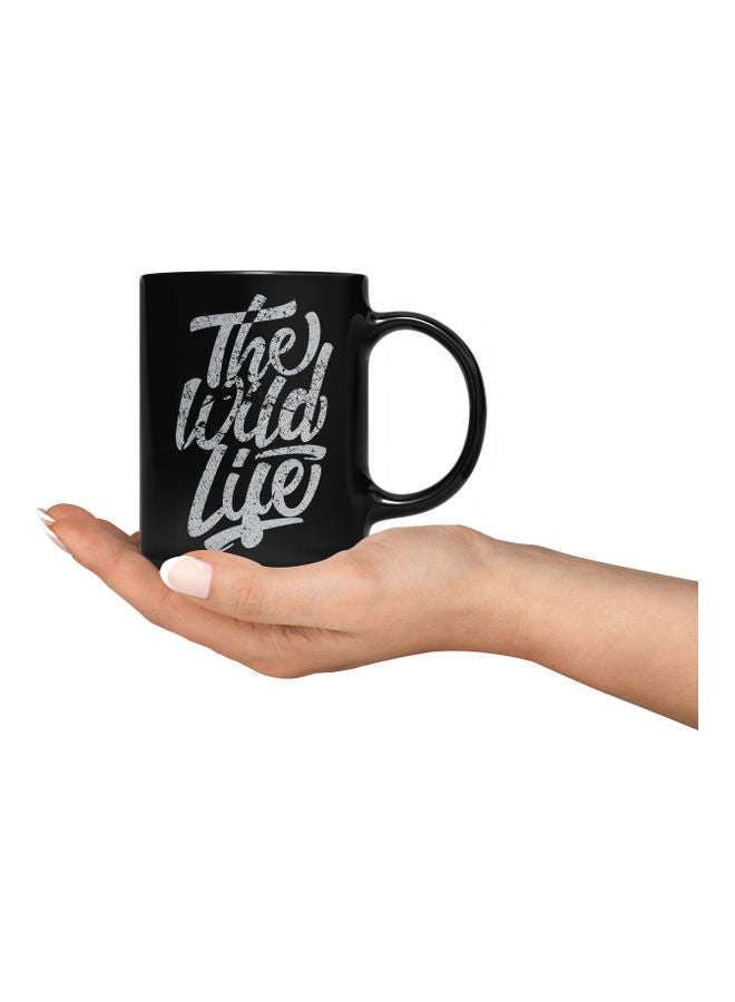LOUD UNIVERSE The Wild Life Quote Printed Coffee Mug Black/Grey  - Image 3