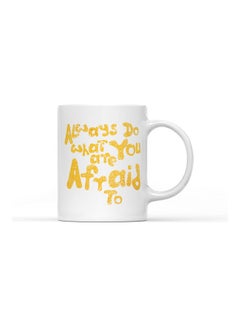 LOUD UNIVERSE Always Do What You Are Afraid To Printed Coffee Mug White/Gold  - Image 1