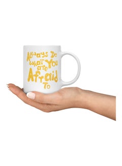 LOUD UNIVERSE Always Do What You Are Afraid To Printed Coffee Mug White/Gold  - Image 3