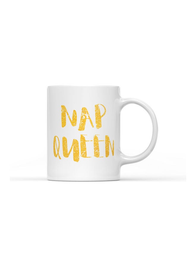 LOUD UNIVERSE Nap Queen Printed Coffee Mug White/Yellow  - Image 1
