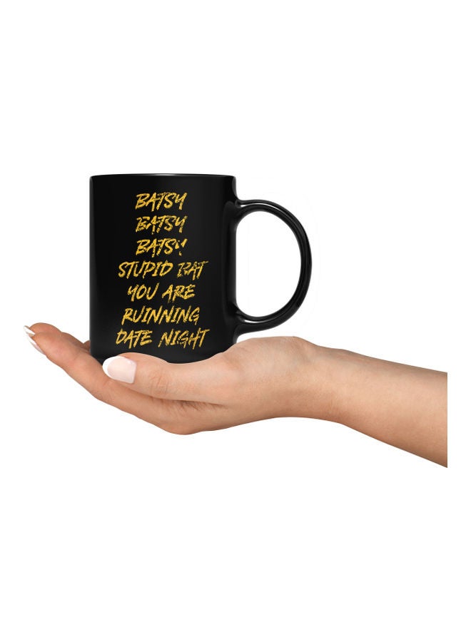 LOUD UNIVERSE Batsy Batsy Printed Mug Black/Yellow  - Image 3