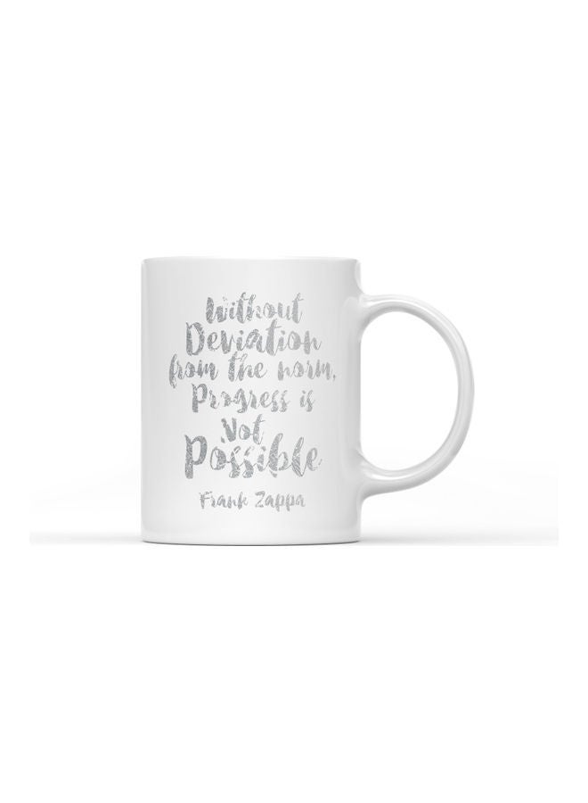 LOUD UNIVERSE Drank Zappa Quote Printed Coffee Mug White/Grey  - Image 1