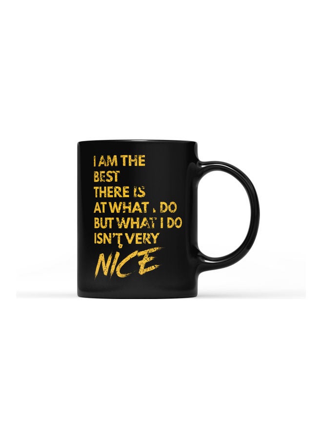 LOUD UNIVERSE Life Is A Gift Quote Printed Coffee Mug Black/Gold  - Image 1