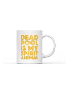 LOUD UNIVERSE Deadpool Is My Spirit Animal Printed Coffee Mug White/Yellow  - Image 1