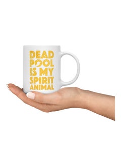 LOUD UNIVERSE Deadpool Is My Spirit Animal Printed Coffee Mug White/Yellow  - Image 3