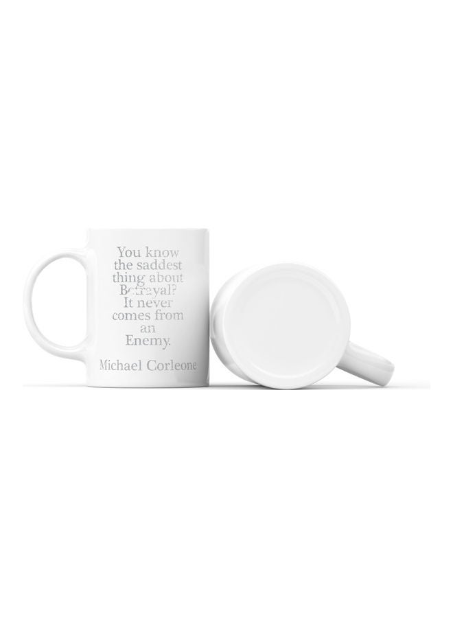 LOUD UNIVERSE Betrayal Quote Printed Coffee Mug White/Silver  - Image 2