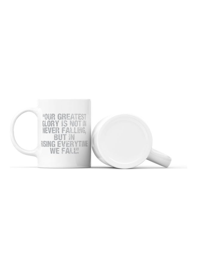 LOUD UNIVERSE Rise Again Quote Printed Coffee Mug White/Grey  - Image 2