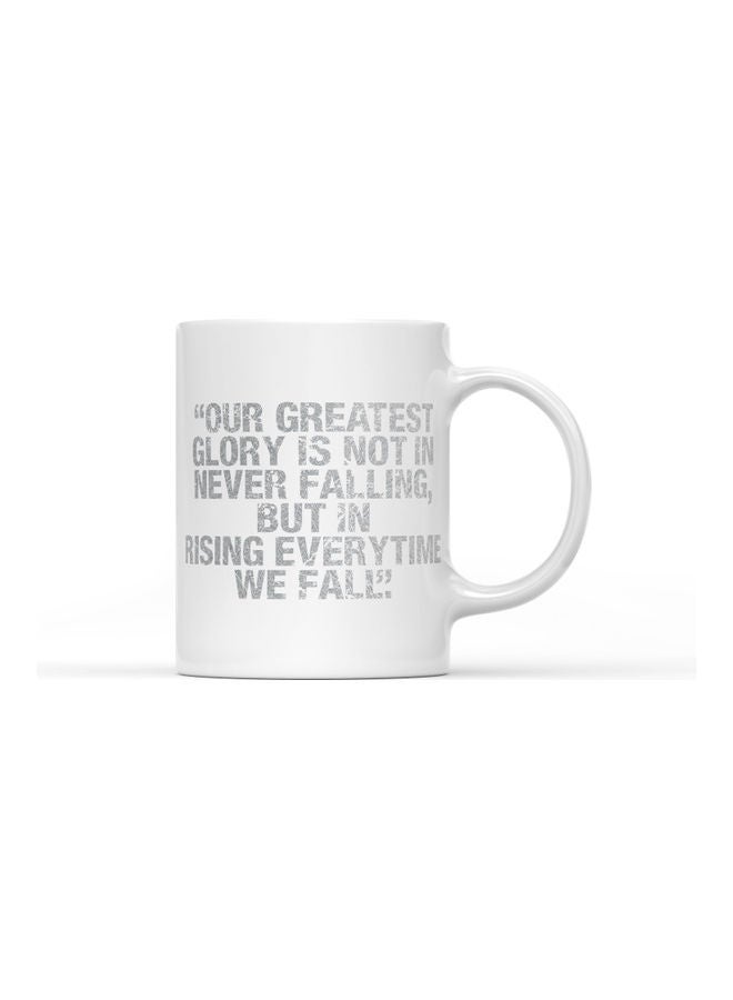 LOUD UNIVERSE Rise Again Quote Printed Coffee Mug White/Grey  - Image 1