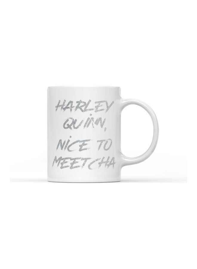 LOUD UNIVERSE Nice To Meetcha Printed Coffee Mug White/Grey  - Image 1