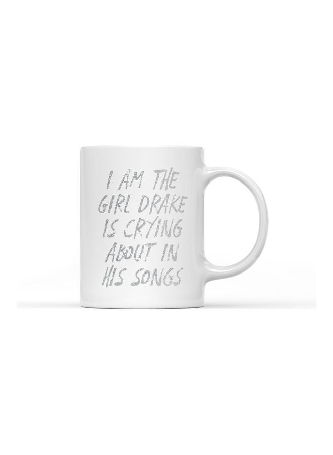 LOUD UNIVERSE Girl Drake Crying Printed Coffee Mug White/Grey  - Image 1