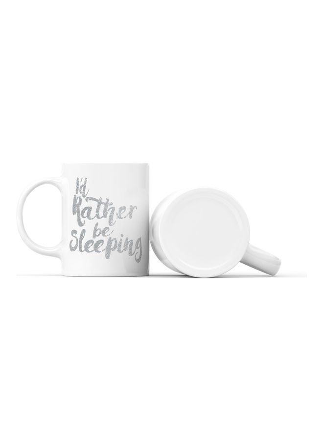 LOUD UNIVERSE I'd Rather be Sleeping Printed Coffee Mug White/Silver  - Image 2