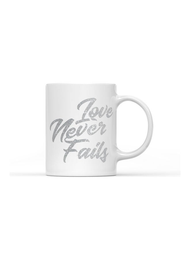 LOUD UNIVERSE Love Never Fails Printed Coffee Mug White/Grey  - Image 1