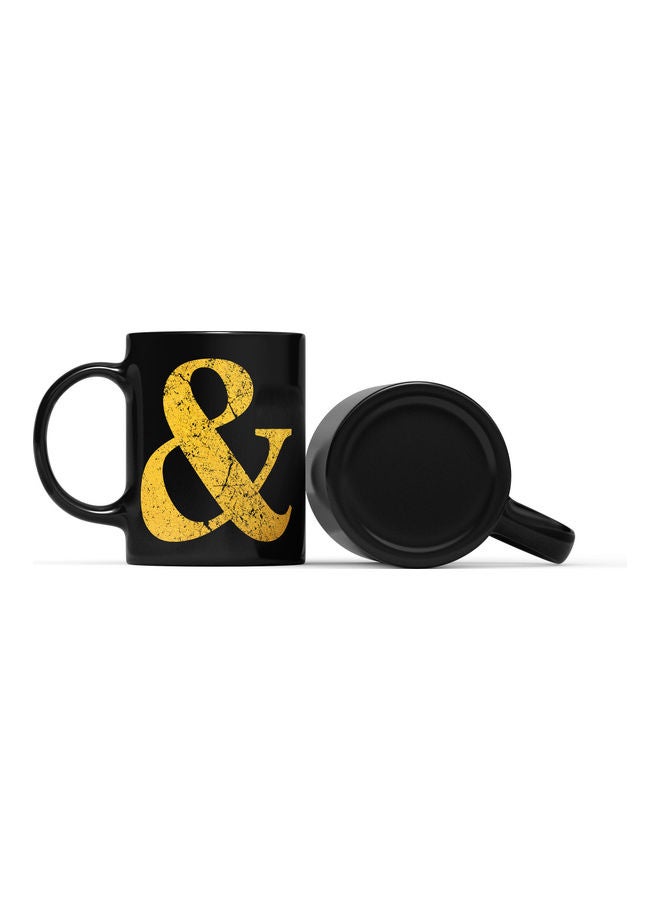 LOUD UNIVERSE And Sign Printed Coffee Mug Black/Gold  - Image 2