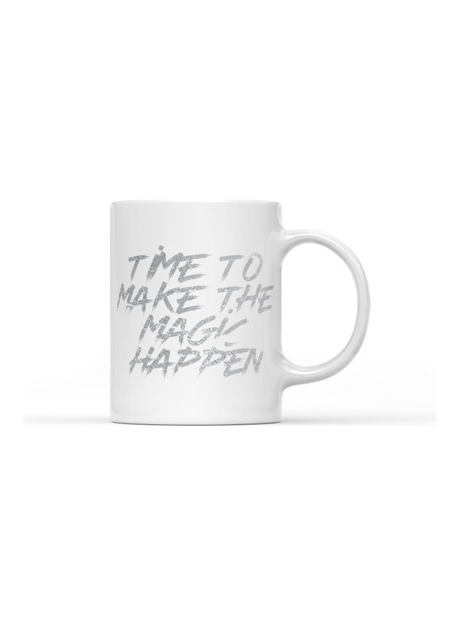 LOUD UNIVERSE Time To Make Magic Printed Coffee Mug White/Grey  - Image 1