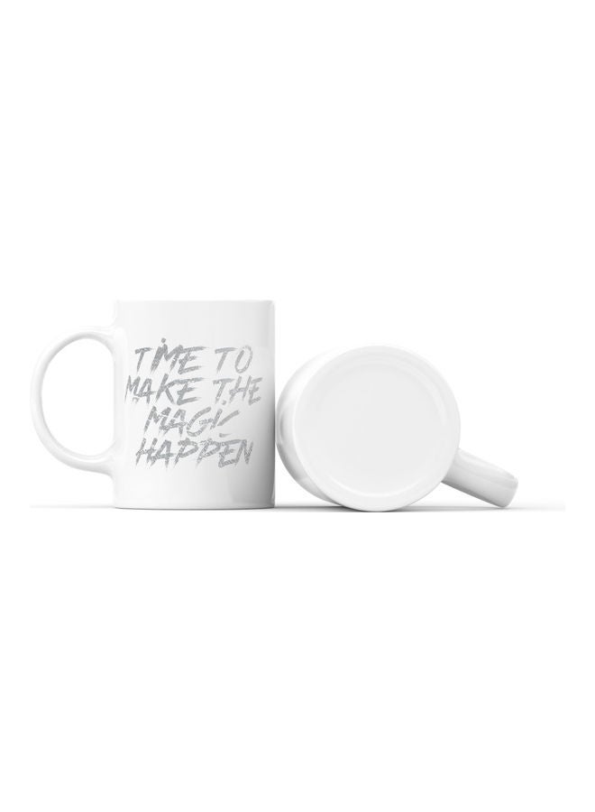 LOUD UNIVERSE Time To Make Magic Printed Coffee Mug White/Grey  - Image 2