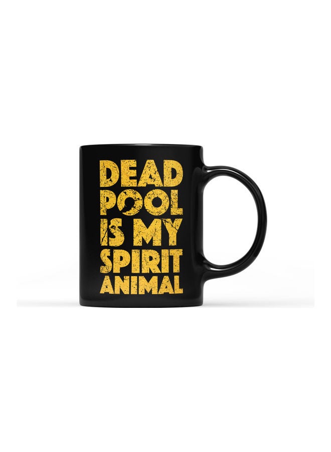 LOUD UNIVERSE Deadpool Quote Printed Mug Black/Yellow  - Image 1