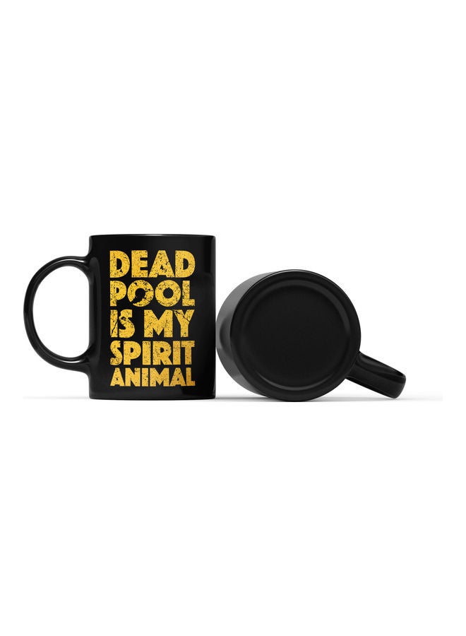 LOUD UNIVERSE Deadpool Quote Printed Mug Black/Yellow  - Image 2