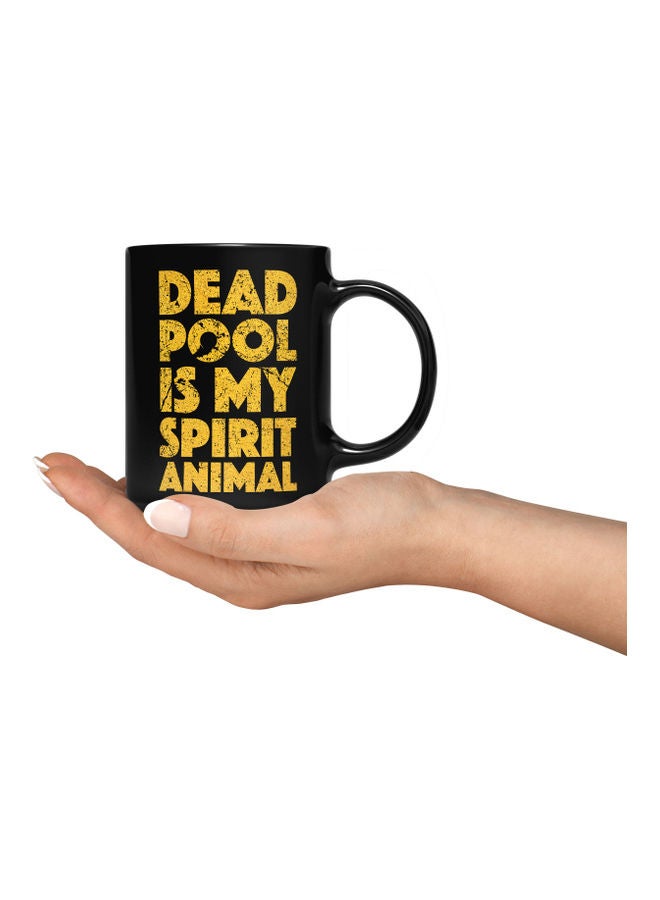 LOUD UNIVERSE Deadpool Quote Printed Mug Black/Yellow  - Image 3