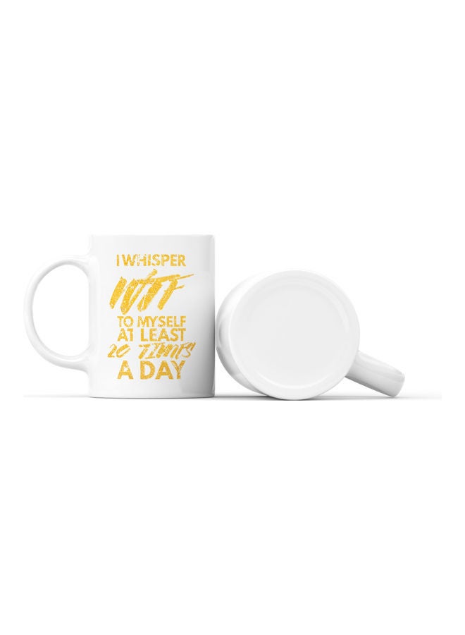 LOUD UNIVERSE I Whisper To Myself Quote Printed Coffee Mug White/Gold  - Image 2