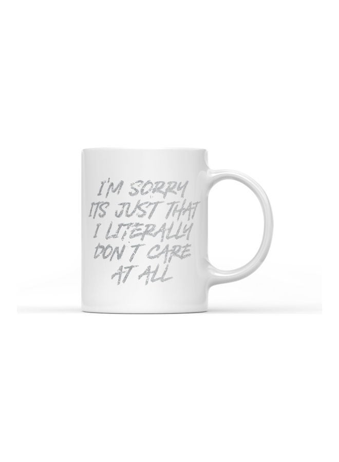 LOUD UNIVERSE I Don't Care Quote Printed Coffee Mug White/Grey  - Image 1