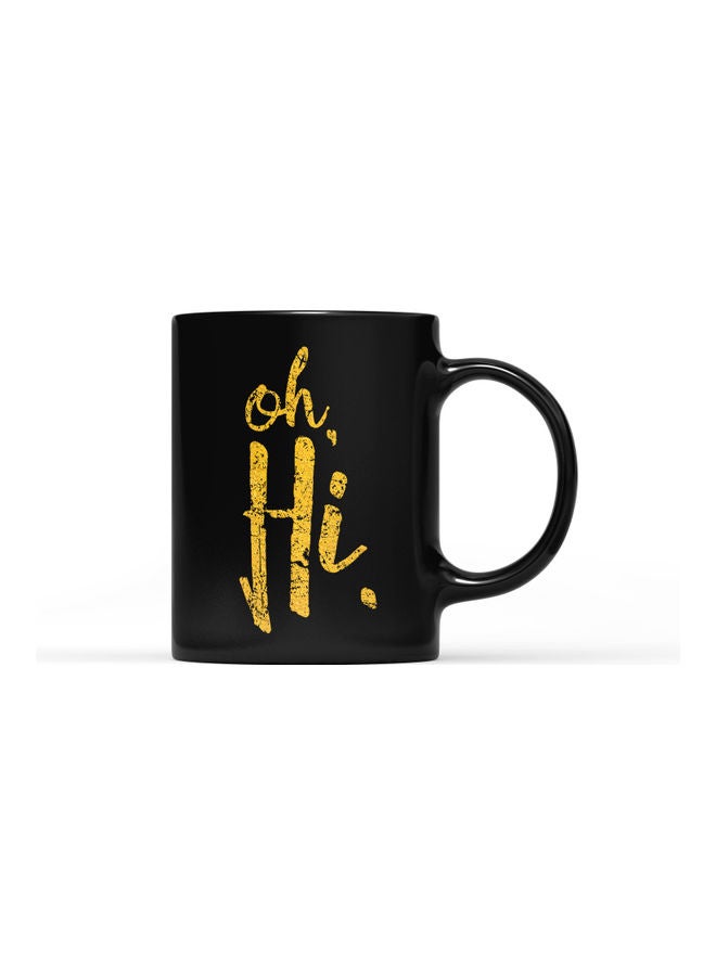 LOUD UNIVERSE Oh Hi Printed Coffee Mug Black/Gold  - Image 1