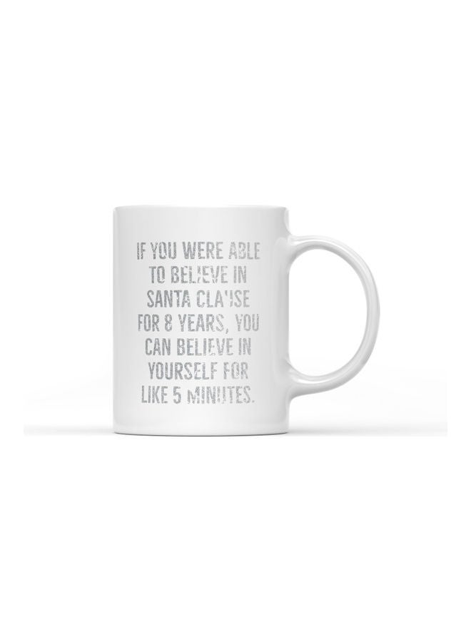 LOUD UNIVERSE Santa Clause Quote Printed Coffee Mug White/Grey  - Image 1