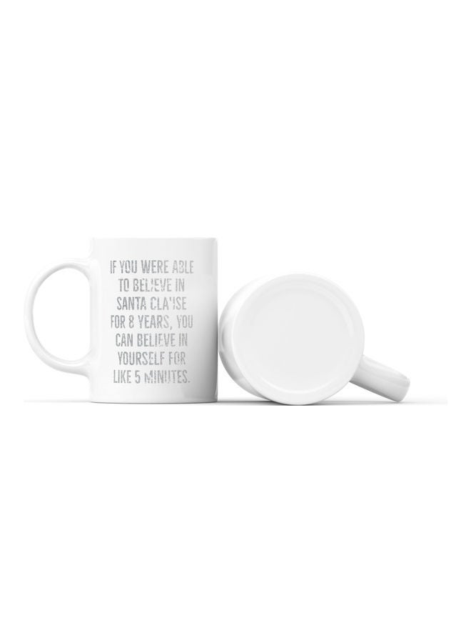 LOUD UNIVERSE Santa Clause Quote Printed Coffee Mug White/Grey  - Image 2