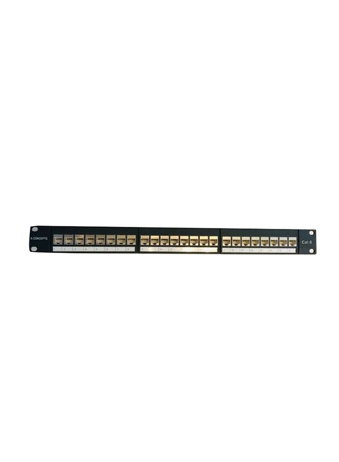 Generic - Cat 6 Patch Panel 24 Port FTP Full Loaded Black - Image 1