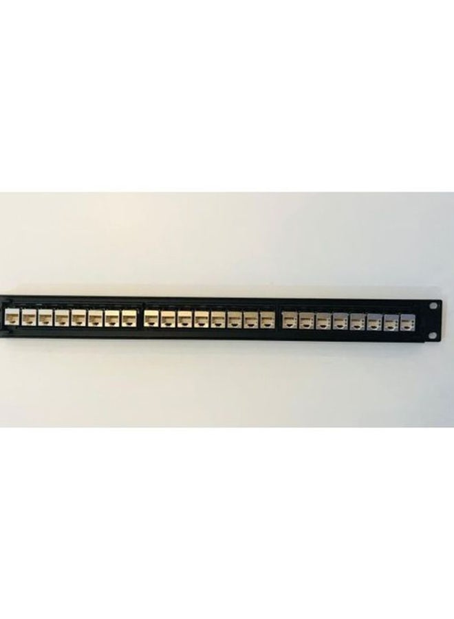 Generic - Cat 6 Patch Panel 24 Port FTP Full Loaded Black - Image 1