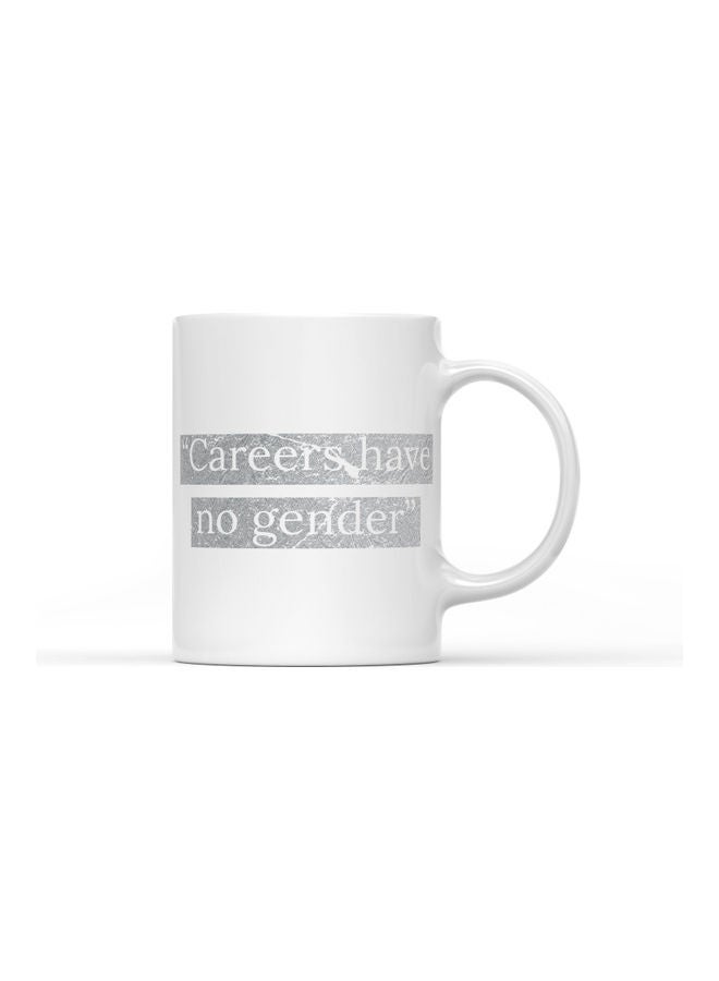 LOUD UNIVERSE Careers Have No Gender Printed Mug White/Silver  - Image 1