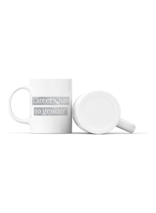LOUD UNIVERSE Careers Have No Gender Printed Mug White/Silver  - Image 2
