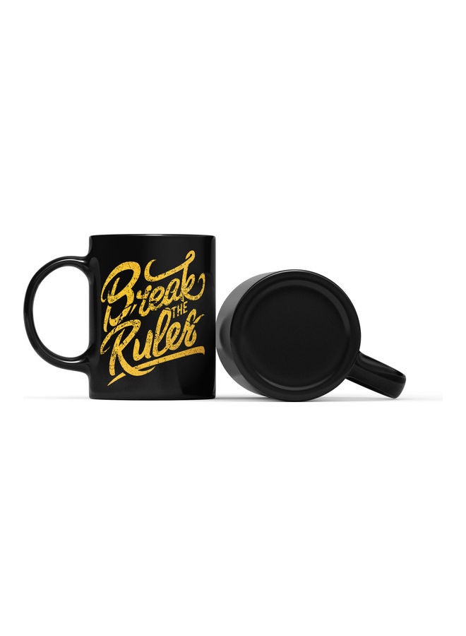 LOUD UNIVERSE Break The Rules Printed Mug Black/Gold  - Image 2
