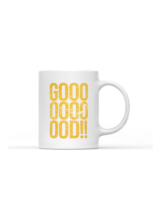 LOUD UNIVERSE Good Quote Printed Coffee Mug White/Gold  - Image 1