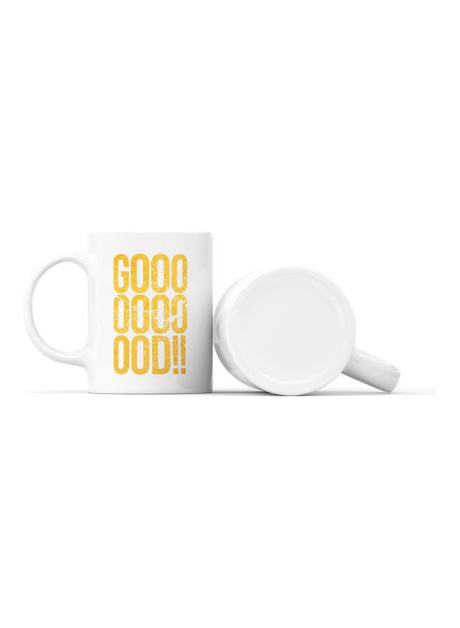 LOUD UNIVERSE Good Quote Printed Coffee Mug White/Gold  - Image 2