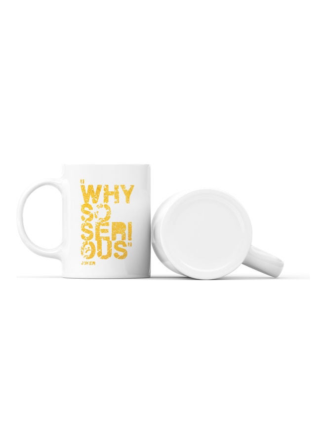 LOUD UNIVERSE Why So Serious Joker Printed Coffee Mug White/Yellow  - Image 2