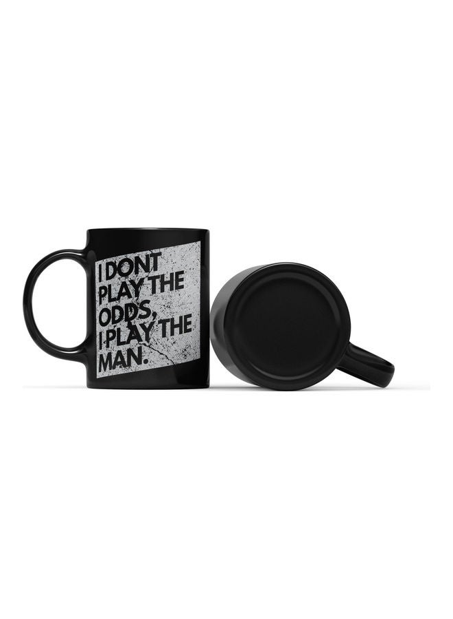 LOUD UNIVERSE Play The Man Quote Printed Coffee Mug Black/Silver  - Image 2