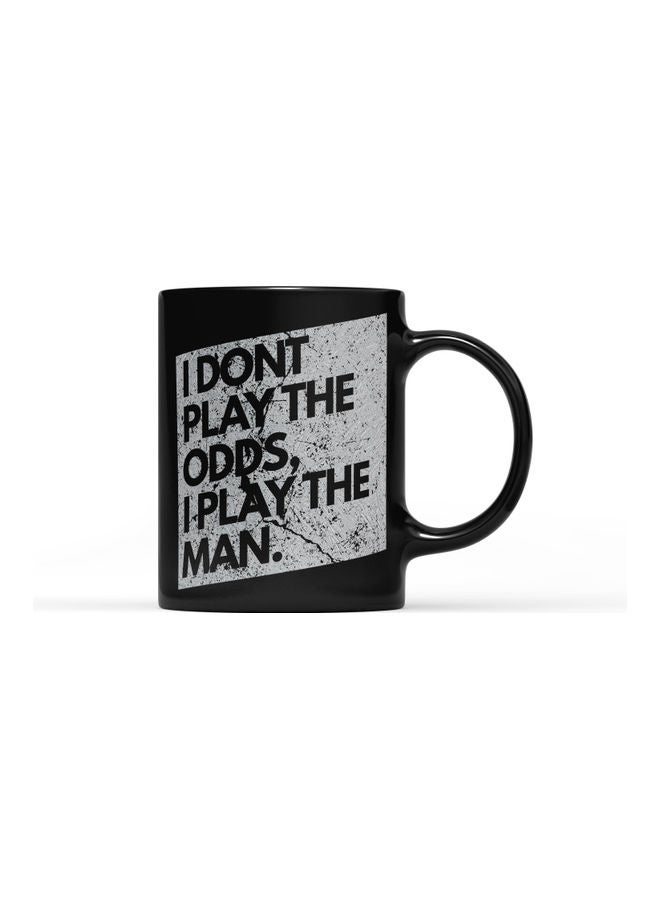 LOUD UNIVERSE Play The Man Quote Printed Coffee Mug Black/Silver  - Image 1