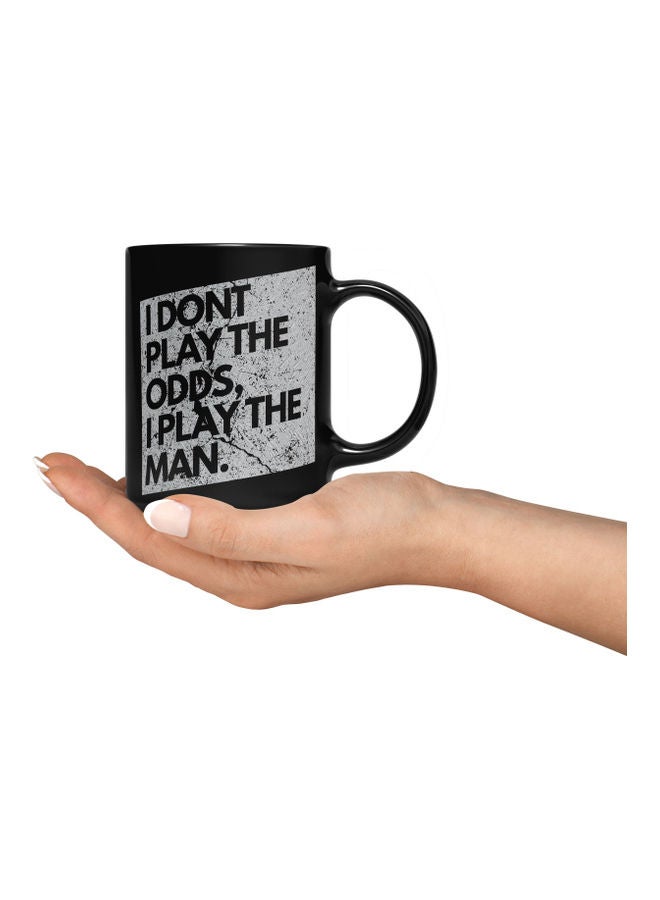 LOUD UNIVERSE Play The Man Quote Printed Coffee Mug Black/Silver  - Image 3