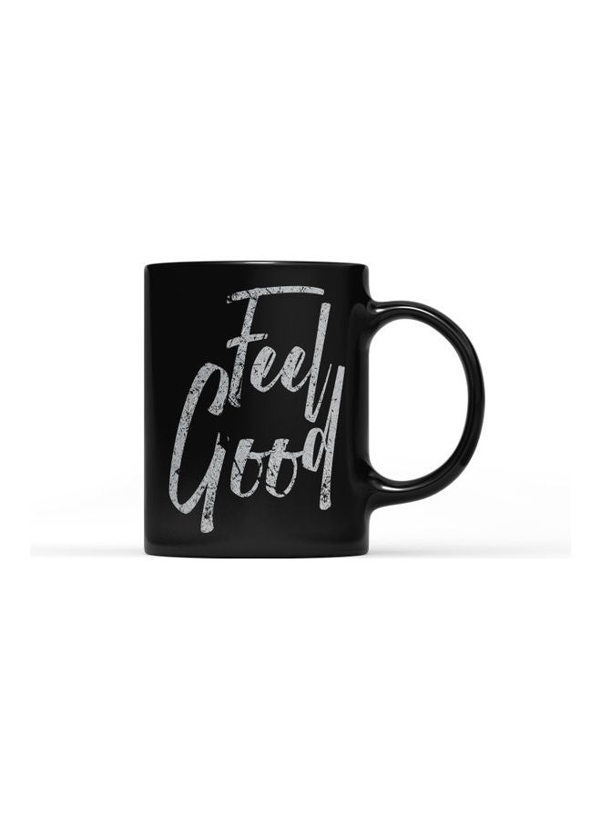 LOUD UNIVERSE Feel Good Printed Coffee Mug Black/Silver  - Image 1