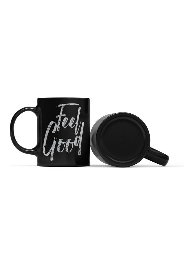 LOUD UNIVERSE Feel Good Printed Coffee Mug Black/Silver  - Image 2