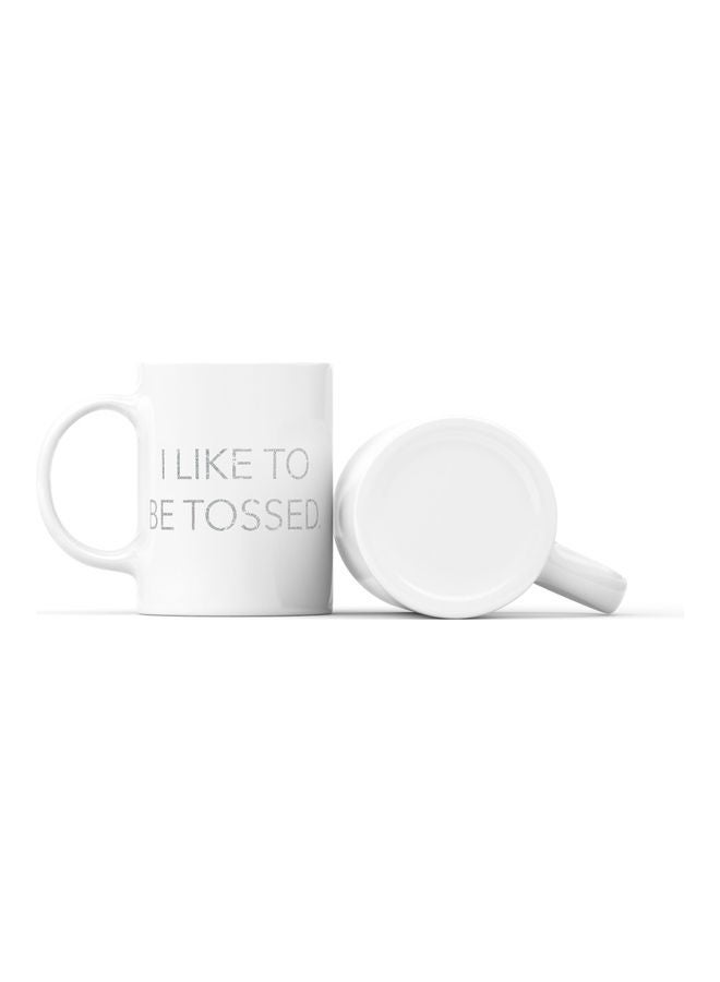 LOUD UNIVERSE I Like To Be Tossed Printed Mug White/Silver  - Image 2