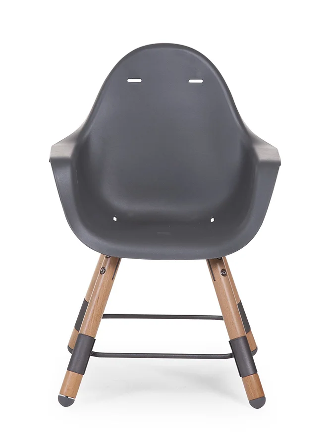 CHILDHOME Evolu One 80° High Chair, 2 In 1 Baby High Chair With 180° Swivel, Portable High Chair, Adjustable Height Baby High Chair, Sleek Modern High Chair With Beechwood Legs, Anthracite