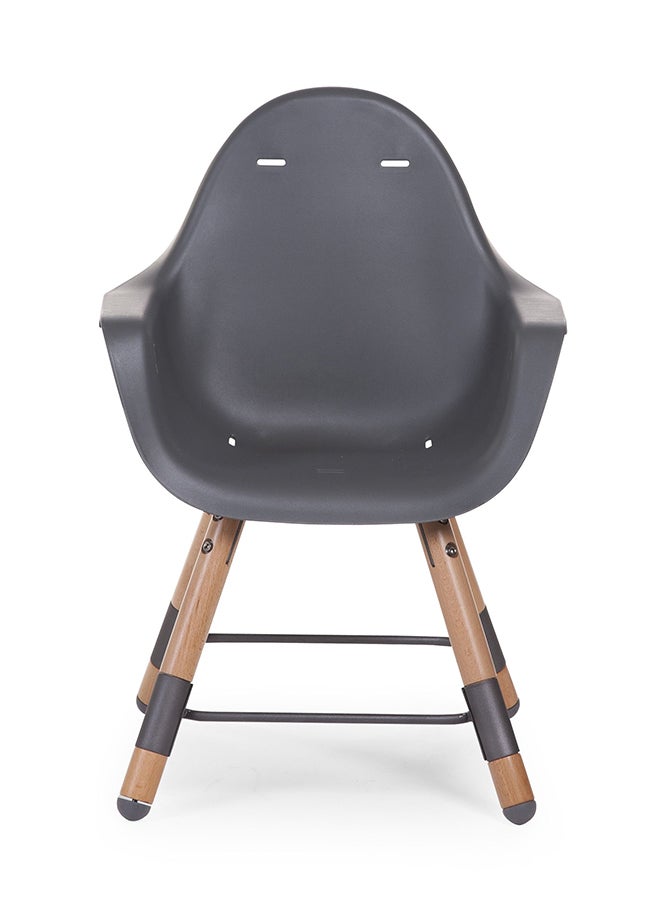 CHILDHOME - Evolu One 80° High Chair, 2 In 1 Baby High Chair With 180° Swivel, Portable High Chair, Adjustable Height Baby High Chair, Sleek Modern High Chair With Beechwood Legs, Anthracite - Image 1