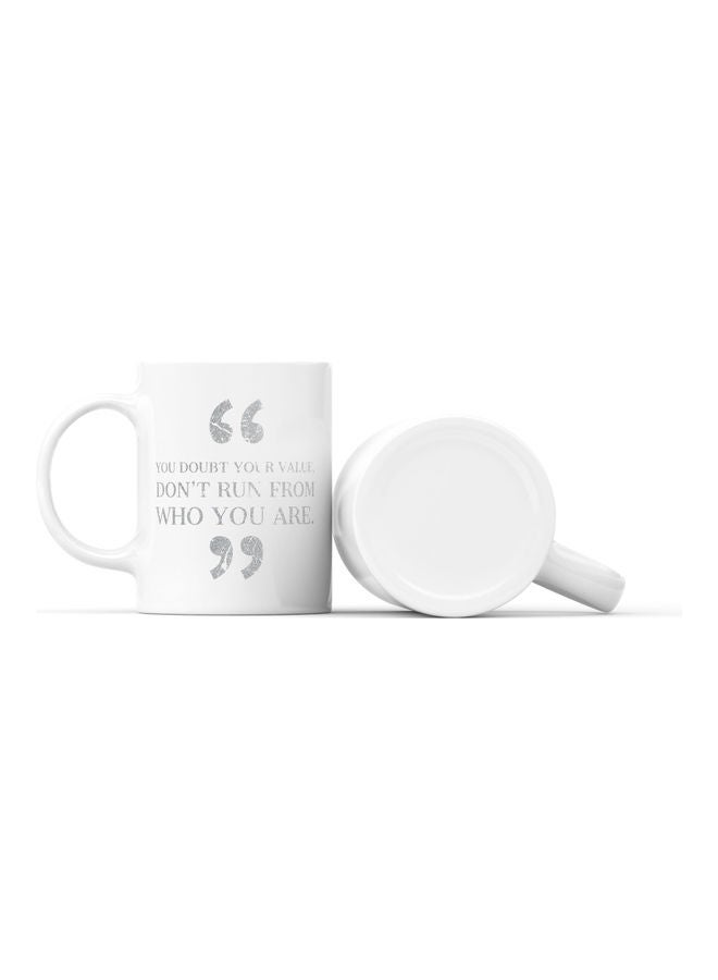 LOUD UNIVERSE Doubt Your Value Printed Mug White/Silver  - Image 2