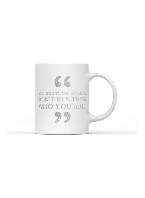 Doubt Your Value Printed Mug White/Silver