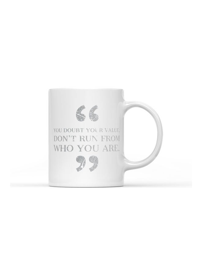 LOUD UNIVERSE Doubt Your Value Printed Mug White/Silver  - Image 1