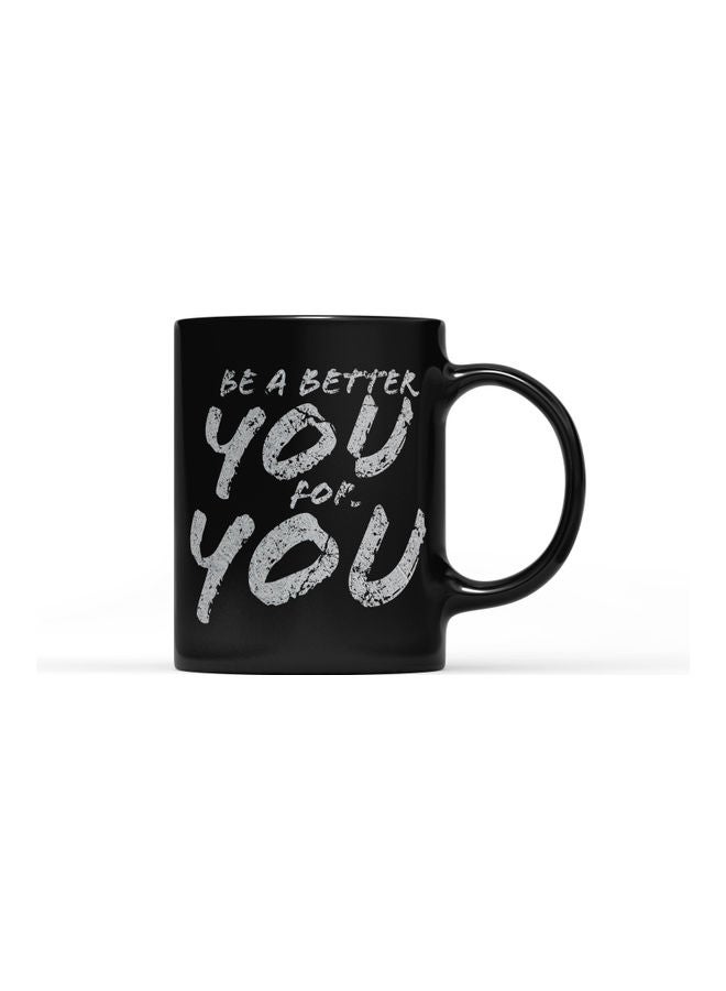 LOUD UNIVERSE Be Better You Quote Printed Coffee Mug Black/Silver  - Image 1