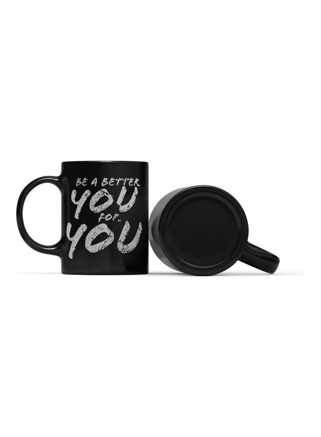 LOUD UNIVERSE Be Better You Quote Printed Coffee Mug Black/Silver  - Image 2