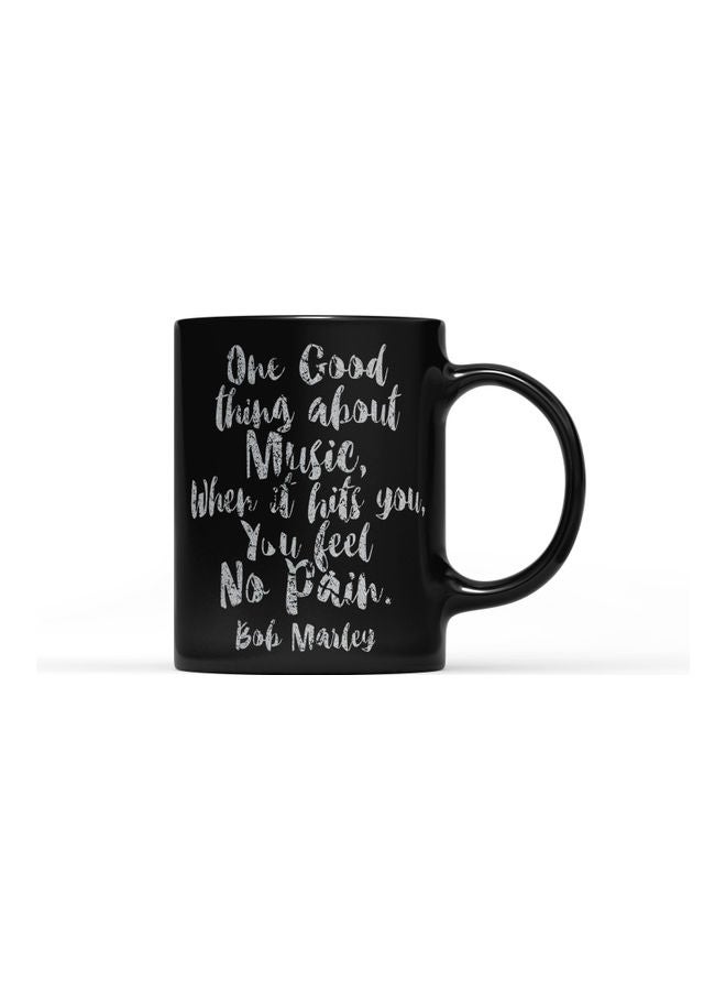 LOUD UNIVERSE Bob Marley Quote Printed Coffee Mug Black/White  - Image 1